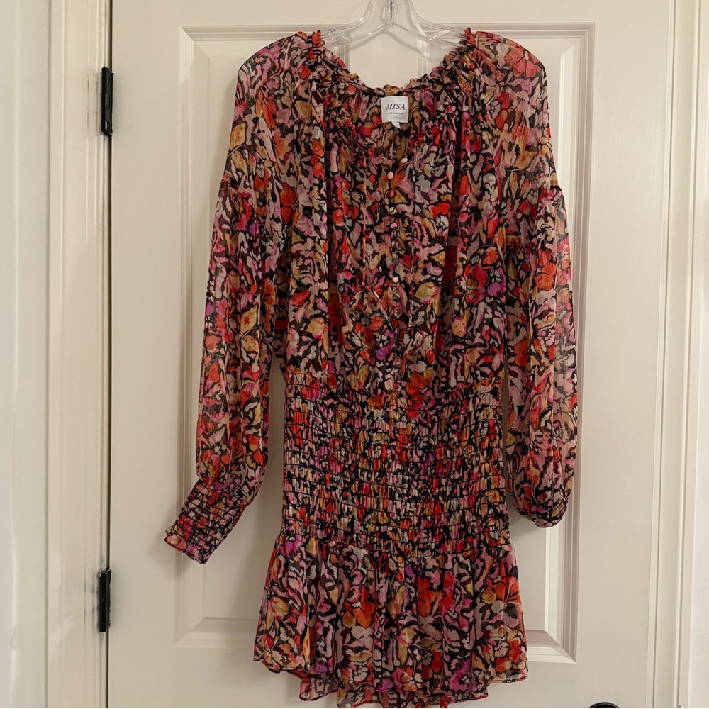 MISA Los Angeles Women’s Red Fire Flora Cain A line dress